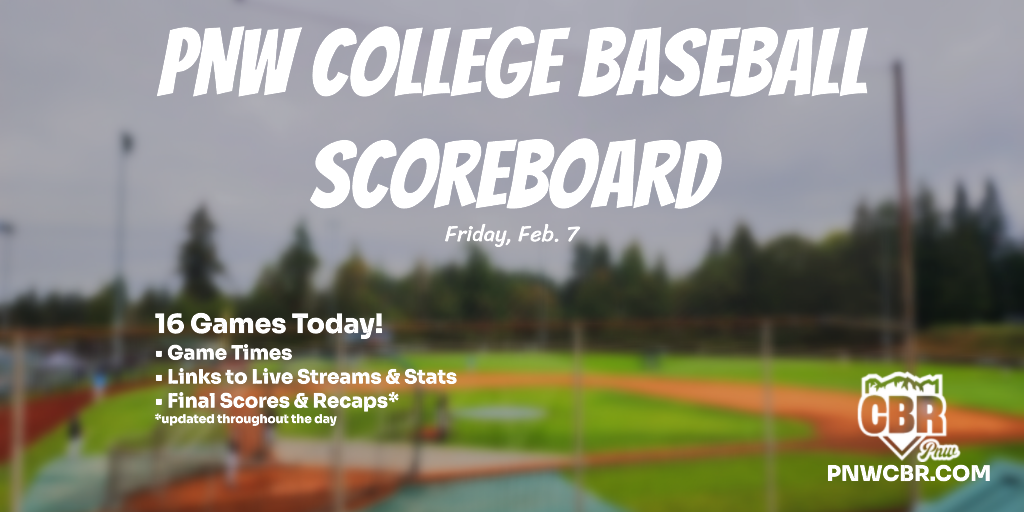 PNW College Baseball Scoreboard graphic for article.