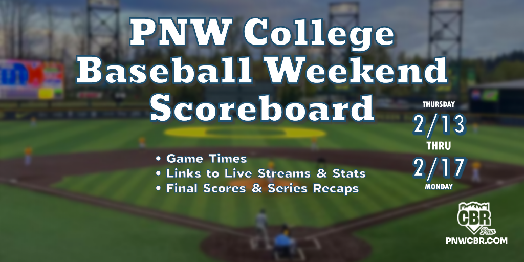 PNW College Baseball Weekend Scoreboard PNW College Baseball Scoreboard graphic