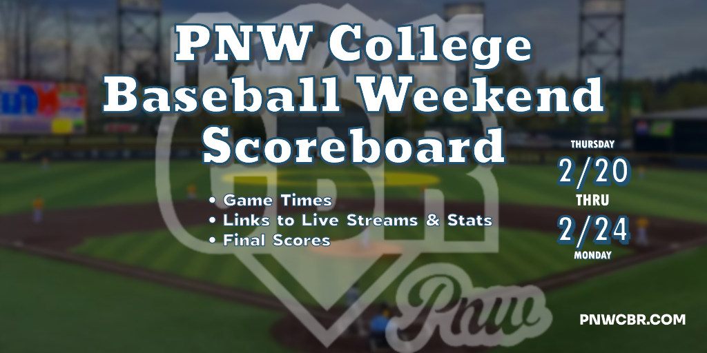 PNW College Baseball Scoreboard graphic