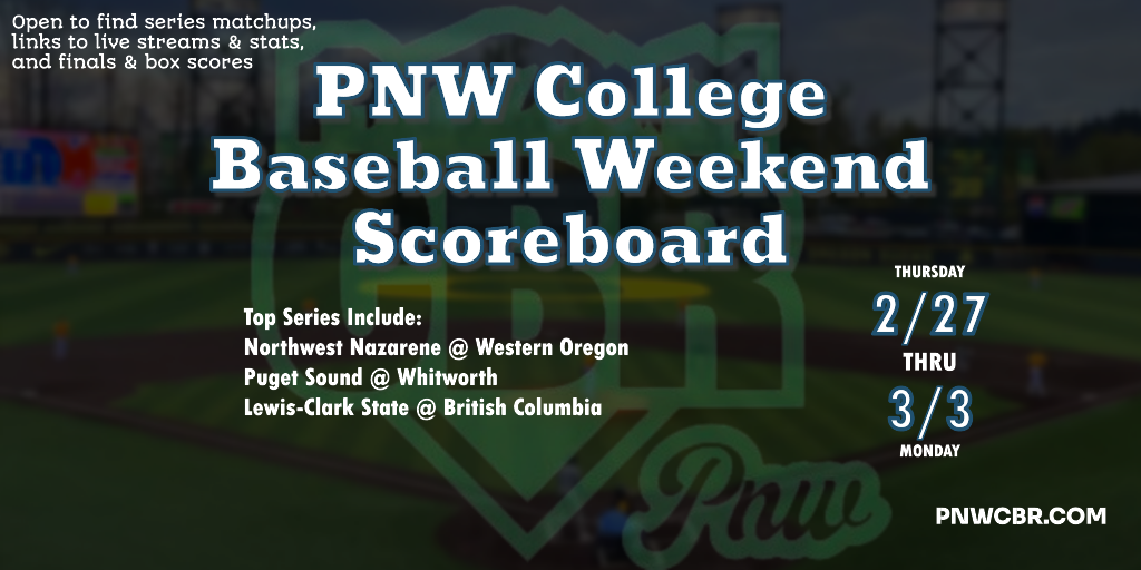 PNW College Baseball Score Graphic