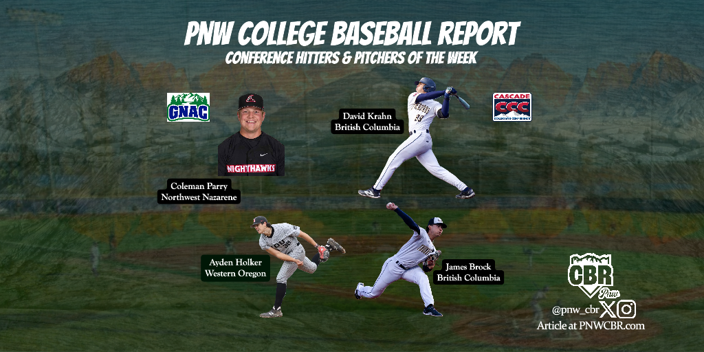 PNW College Baseball Players of the Week graphic